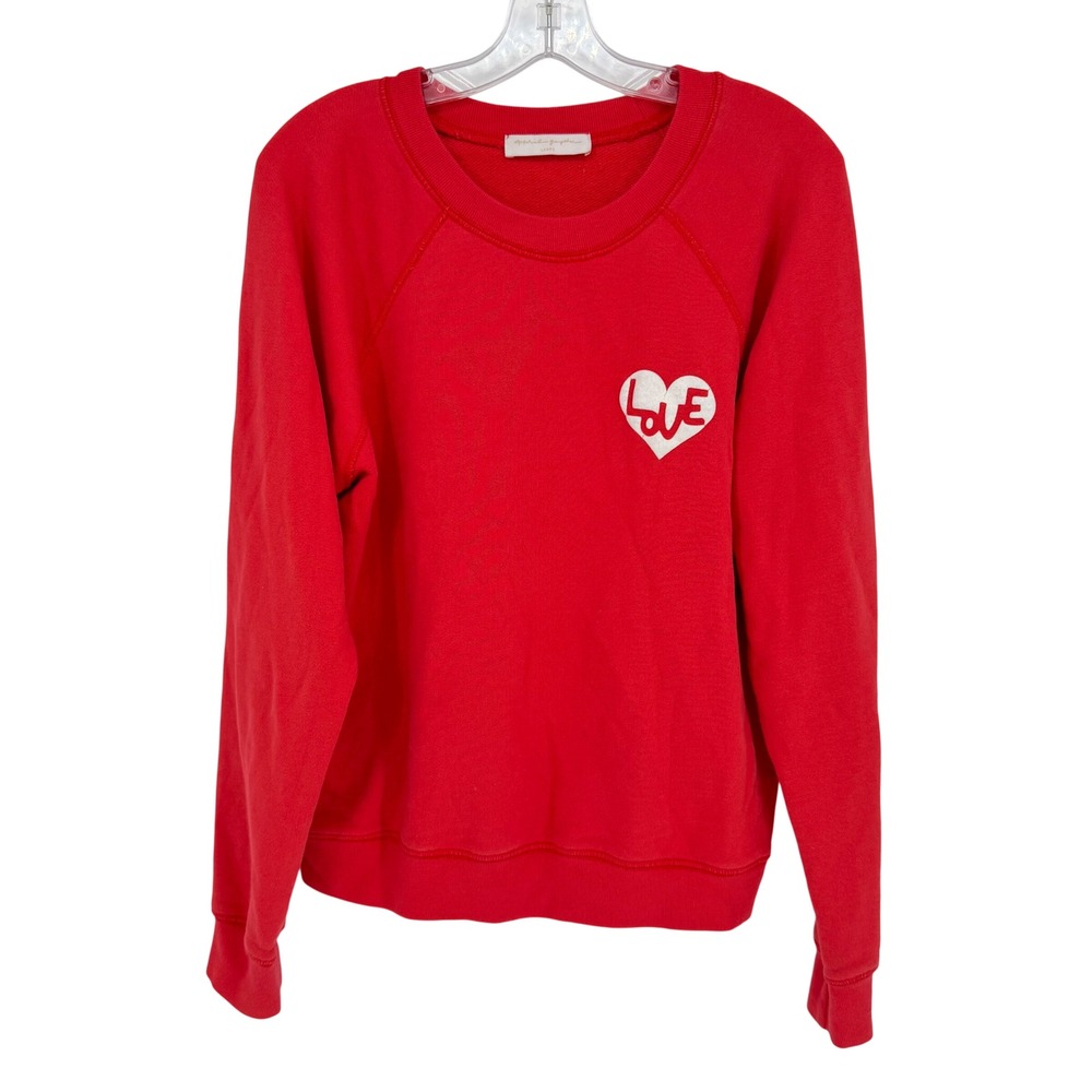 Spiritual Gangster Heart Forever Sweatshirt Women L Red Loungewear Streetwear - Picture 3 of 11